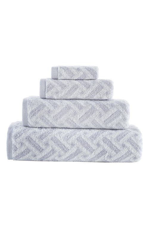 Shop Brooks Brothers Crisscross Stripe 2-pack Turkish Cotton Hand Towels In Silver