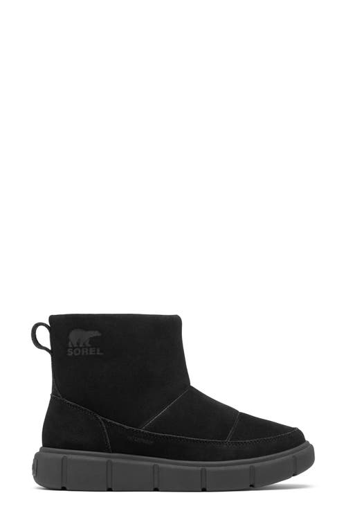 Shop Sorel Explorer Iii Joan Waterproof Slip-on Boot In Black/sea Salt