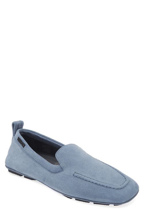 Shop Versace Greca Motif Driving Loafer In Indigo