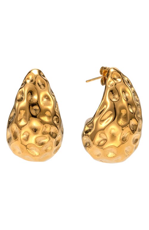 The Doheny Molten Dome Drop Earrings in Gold