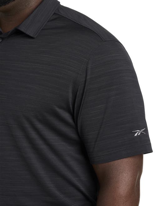 Shop Reebok Performance Space-dyed Polo Shirt In Black