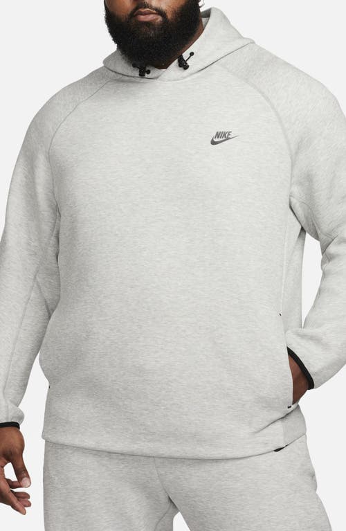 Shop Nike Tech Fleece Pullover Hoodie In Dark Grey Heather/black