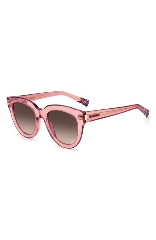 Shop Missoni 51mm Round Sunglasses In Nude/brown Gradient