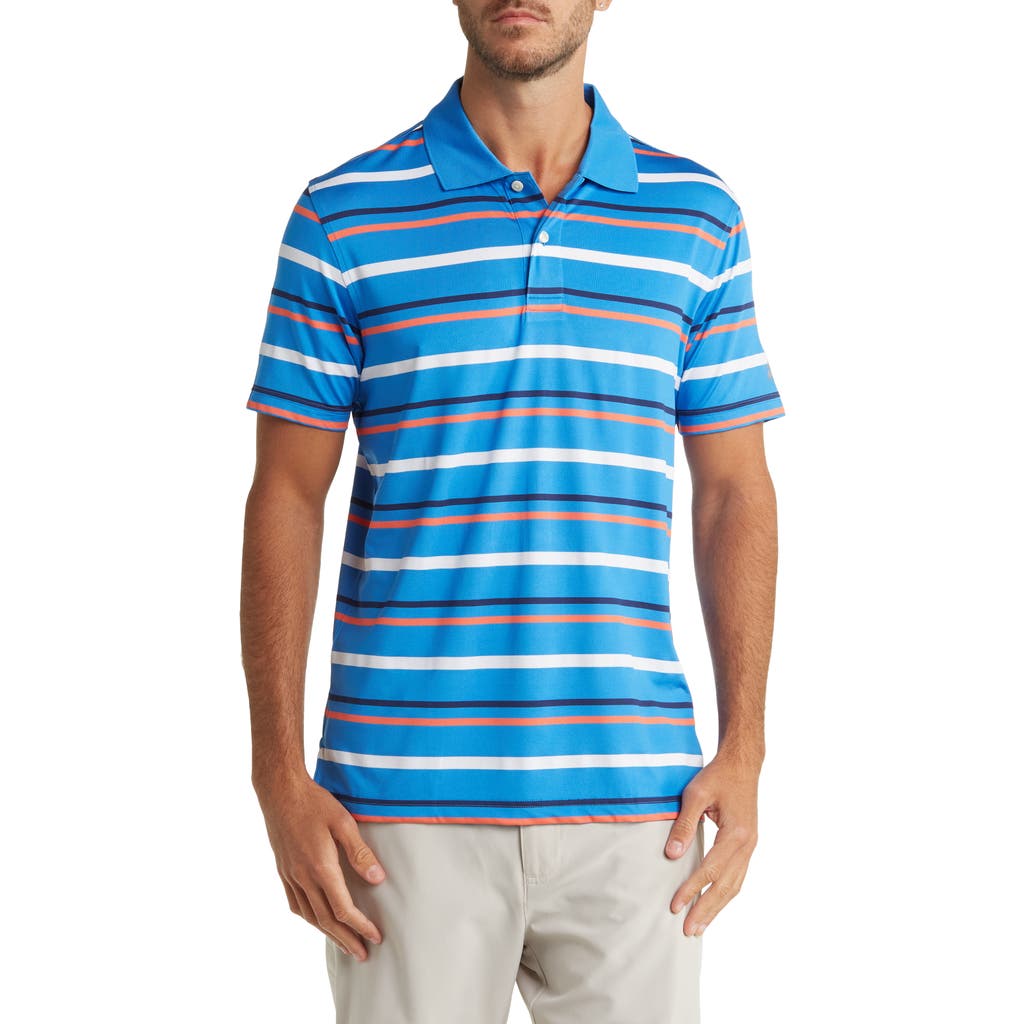 Shop Brooks Brothers Variega Performance Stretch Knit Short Sleeve Polo In Blue Multi