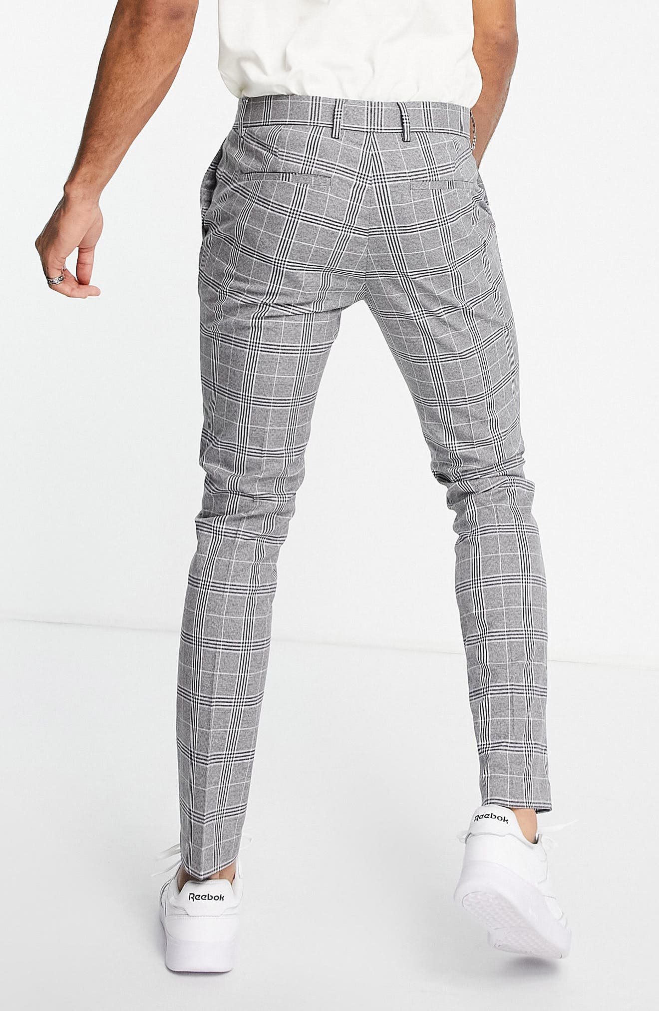 Topman Men's Windowpane Check Skinny 