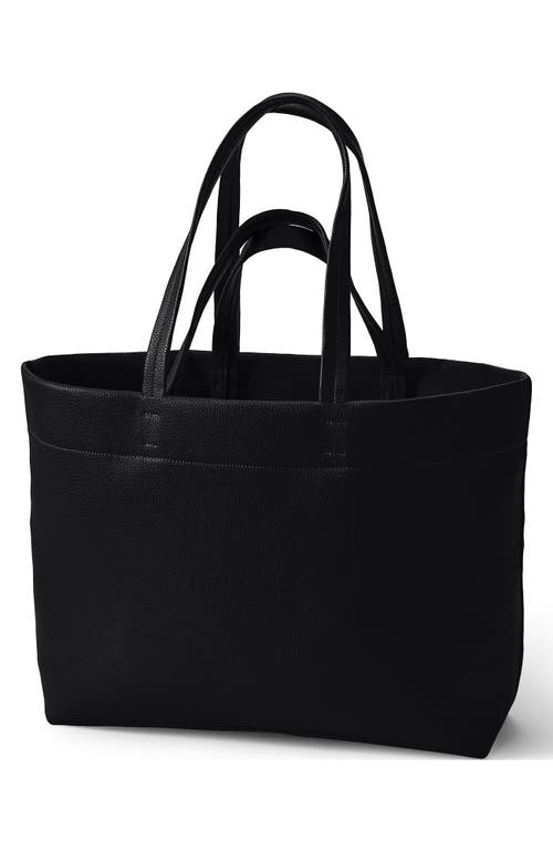 Shop Lands' End Faux Leather Tote In Black