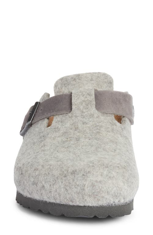 Shop Birkenstock Boston Wool Clog In Light Gray/iron