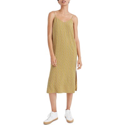 Madewell Cutout Blooms Side Slit Slipdress, Ivory