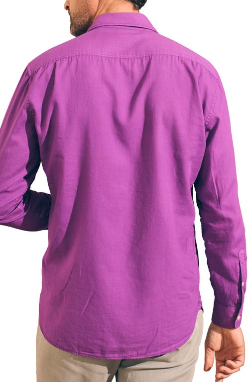 Faherty Reserve Garment Dyed Cotton Button-up Shirt In Tropic Berry
