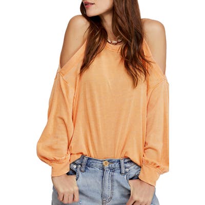 Free People Chill Out Cold Shoulder Top, Orange