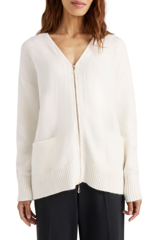 Splendid Zeena Two-Way Zip Cardigan in Snow 