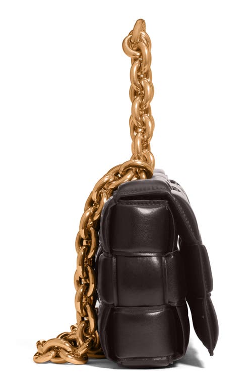 Bottega Veneta The Chain Cassette Intrecciato-leather Bag In Fondente/gold