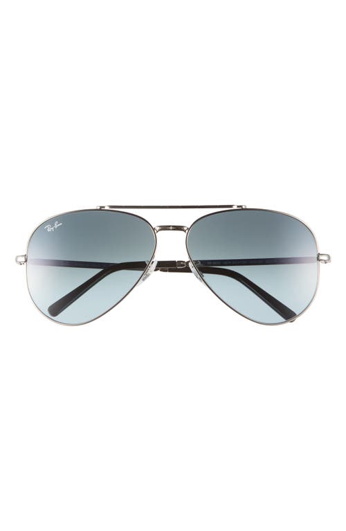 Ray-Ban New Aviator 62mm Gradient Pilot Sunglasses in Silver at Nordstrom