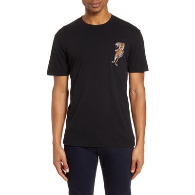 French Connection Tiger Applique T-Shirt, Black
