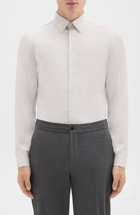 Shop Theory Sylvain Nd Structure Knit Button-up Shirt In Vapor