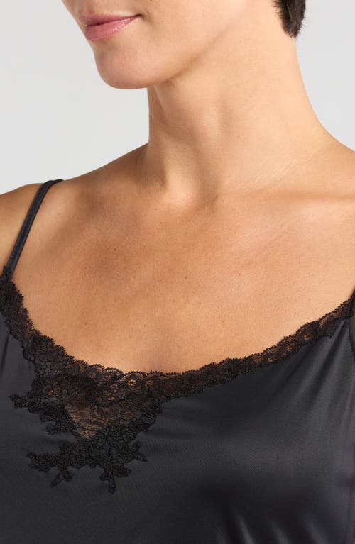 Shop Natori Body Doubles Lace Trim Chemise In Black