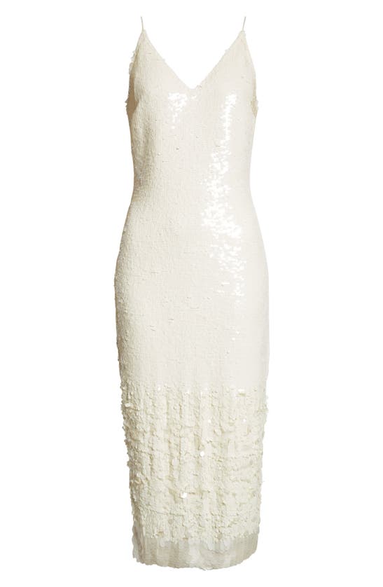 Shop Veronica Beard Perla Midi Slipdress In Iridescent Off White