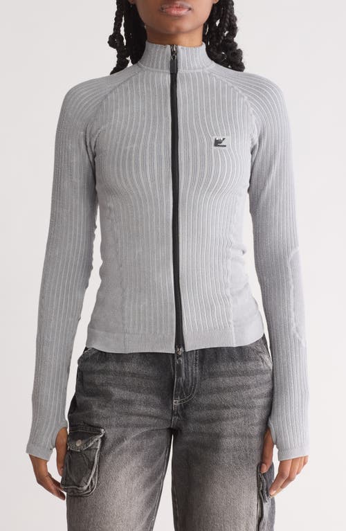 Iets Frans Shrunken Ribbed Jacket in Grey 