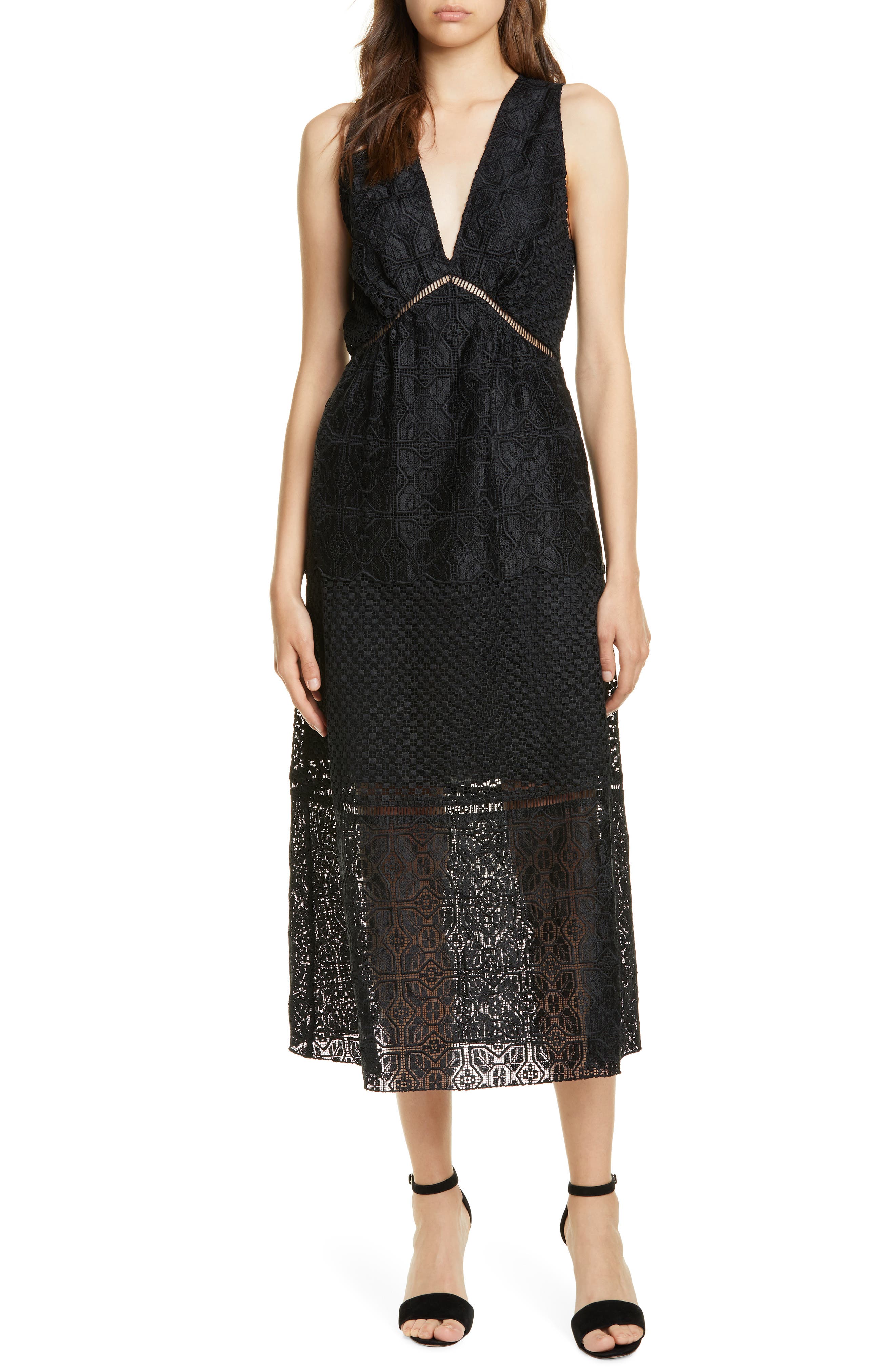 Joie Ardal Lace Dress, Black