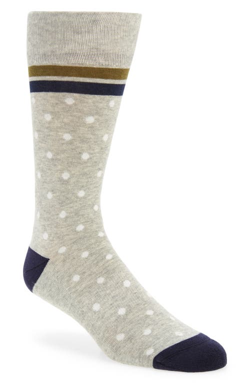Nordstrom Cushion Foot Dress Socks in Grey Heather Dots