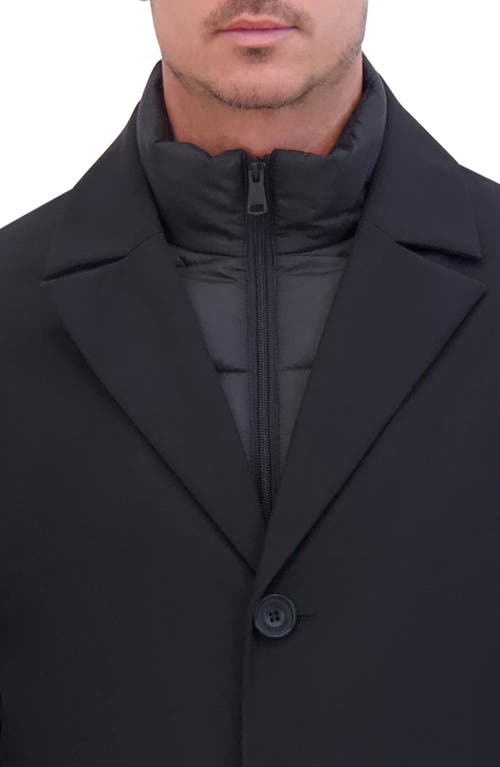 Kenneth Cole New York Water Resistant Jacket With Quilted Bib In Black