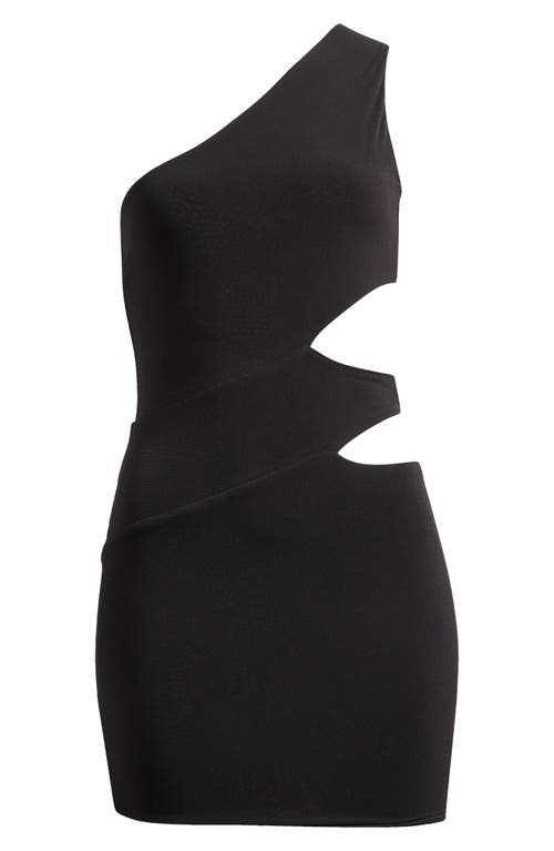 Shop Nasty Gal One-shoulder Cutout Minidress In Black