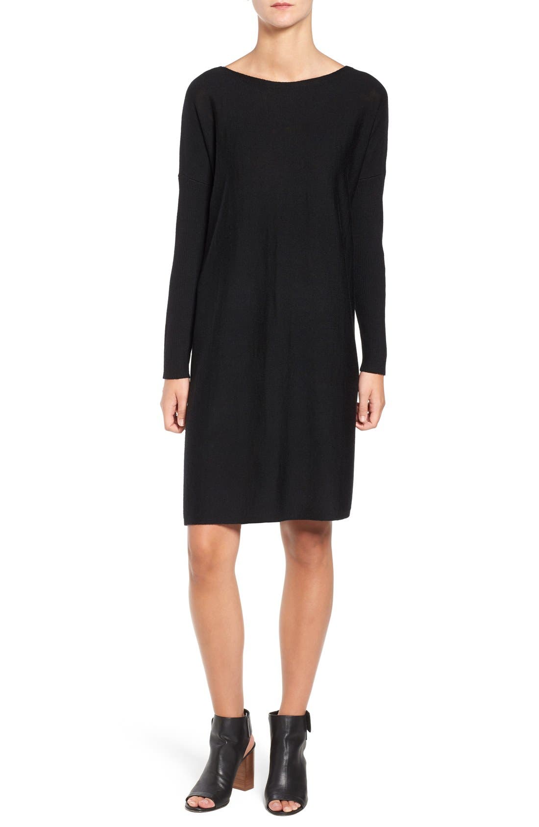 Eileen Fisher Bateau Neck Merino Wool Jersey Dress Nordstrom