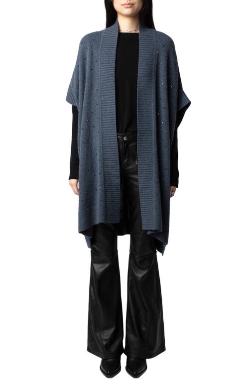 Shop Zadig & Voltaire Indiany Studded Cashmere Cardigan In Storm