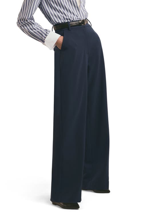Favorite Daughter The Fiona High Waist Wide Leg Pants In Navy