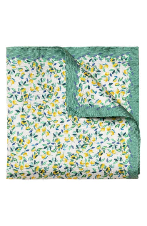 Eton Lemon Print Silk Pocket Square in Lt/Pastel Green at Nordstrom