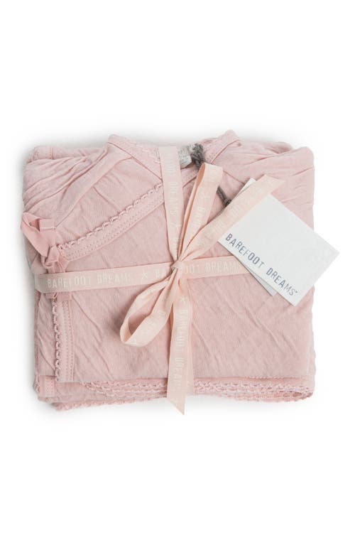 Barefoot Dreams Crinkled Cotton 4-piece Set In Pink Blush