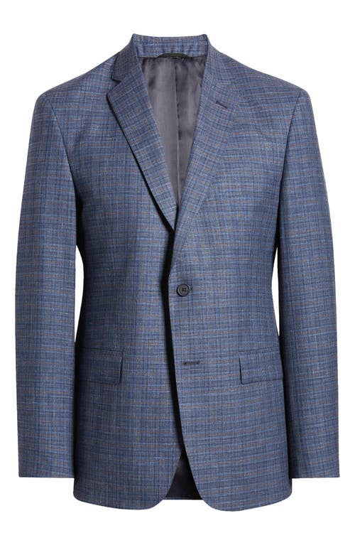 Plaid Wool & Silk Blend Sport Coat in Blue