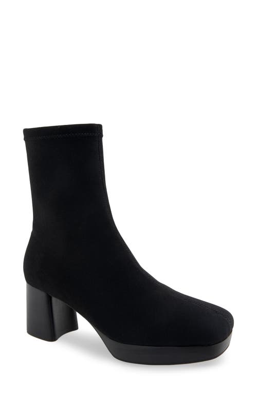Aerosoles Sussex Block Heel Platform Bootie In Black Stretch Gabardine
