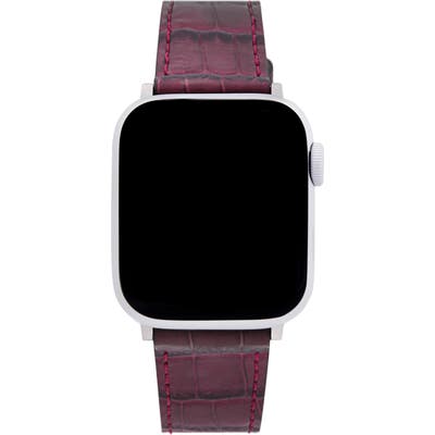 Rebecca Minkoff Croc Embossed Leather Apple Watch Strap