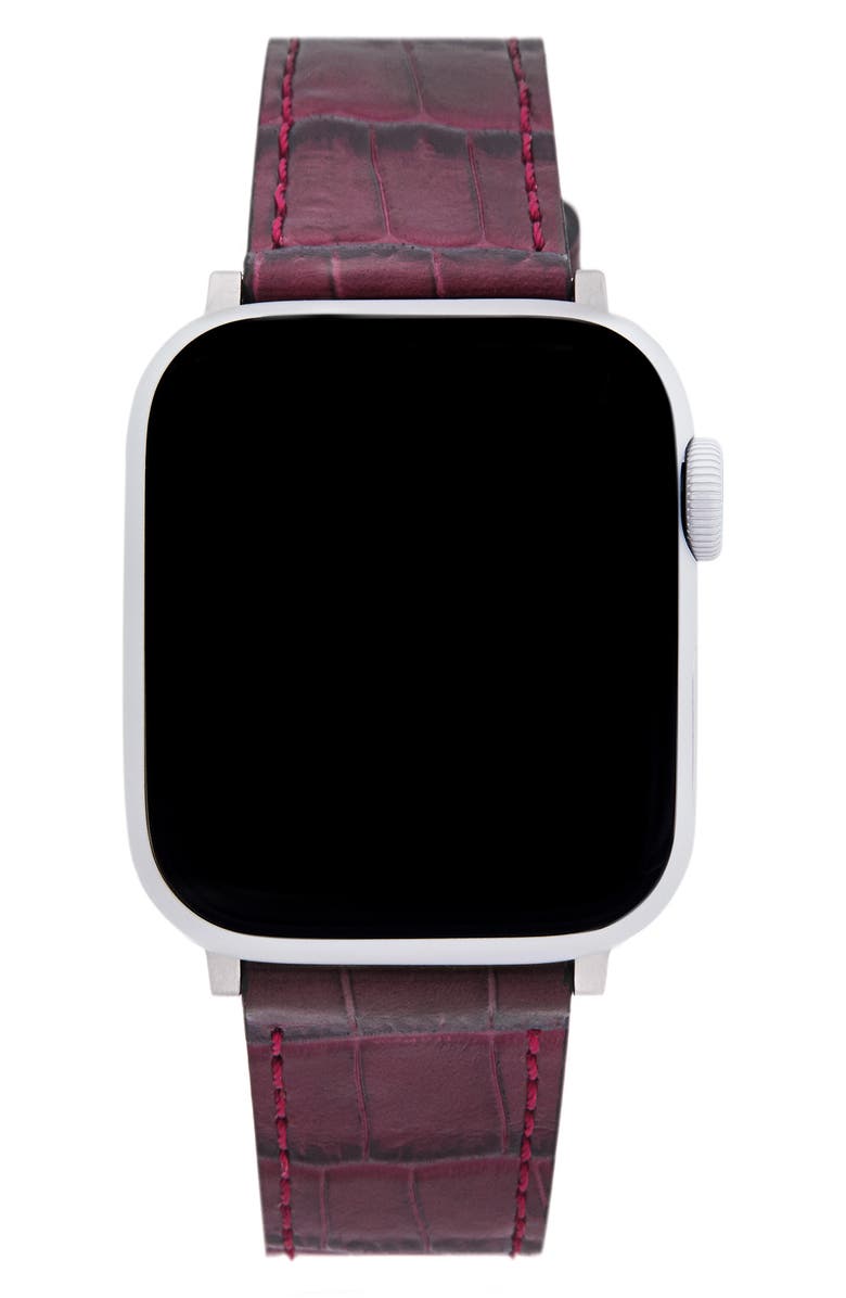 Rebecca Minkoff Croc Embossed Leather Apple Watch® Strap Nordstrom