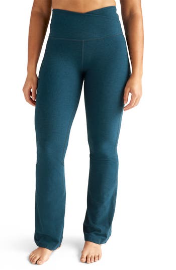 Beyond Yoga At Your Leisure Space Dye Bootcut Leggings In Blue