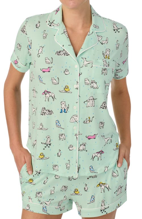 Shop Kate Spade New York Print Short Pajamas In Green/novel