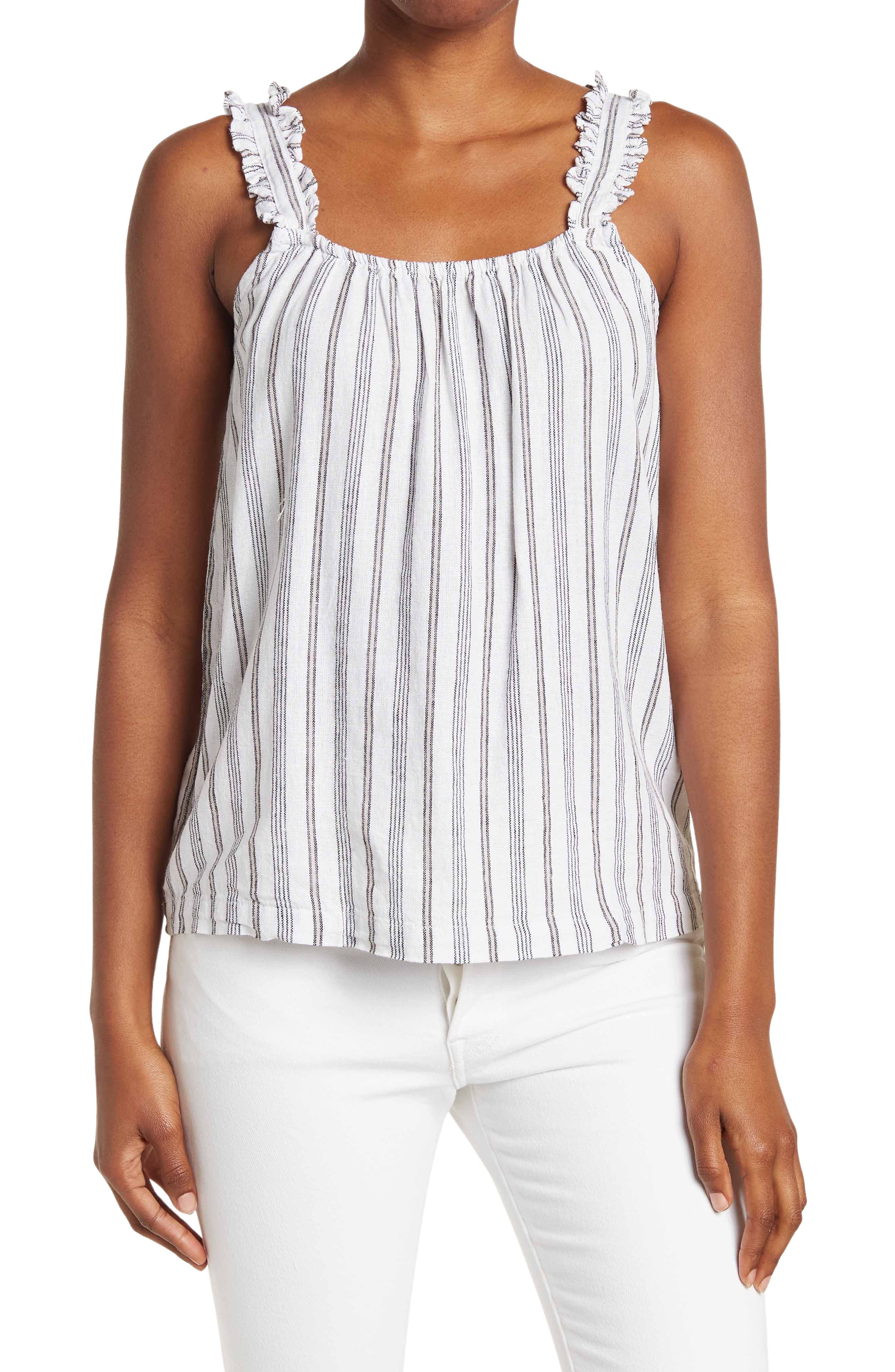 ellen tracy linen sleeveless top