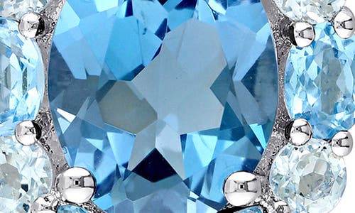 Delmar London Blue Topaz & Blue Topaz Drop Earrings & Necklace Set In Blue
