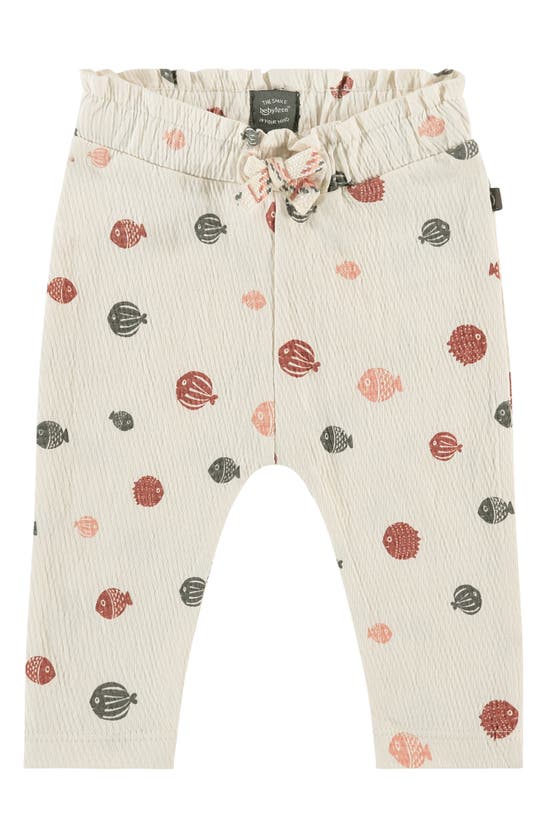 Babyface Babies' Fish Print Textured Pants In Ivory