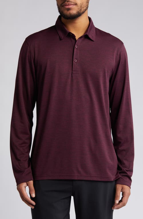 Zella Driver Performance Long Sleeve Polo In Brown