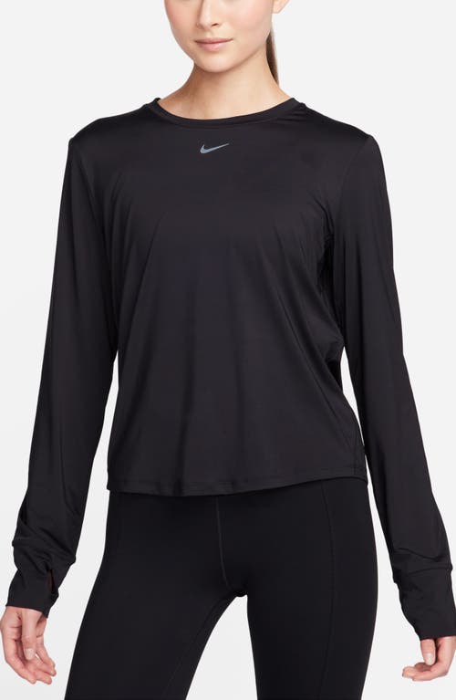 Shop Nike One Classic Dri-fit Long Sleeve Training Top In Black/black