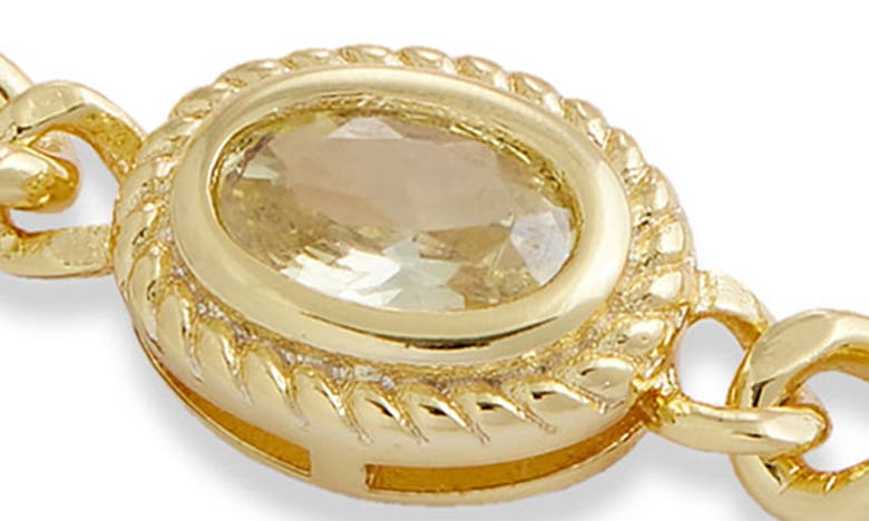Savvy Cie Jewels 18k Gold Plate Cubic Zirconia Station Bracelet In Yellow Gold