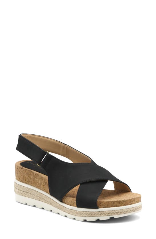 Adrienne Vittadini Carlo Lug Sole Sandal In Black