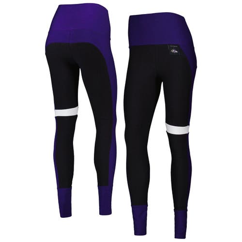 Women's KIYA TOMLIN Black/Purple Baltimore Ravens Colorblock Tri-Blend Leggings