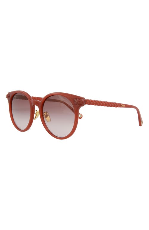 Shop Chloé 60mm Round Sunglasses In Orange Orange Brown