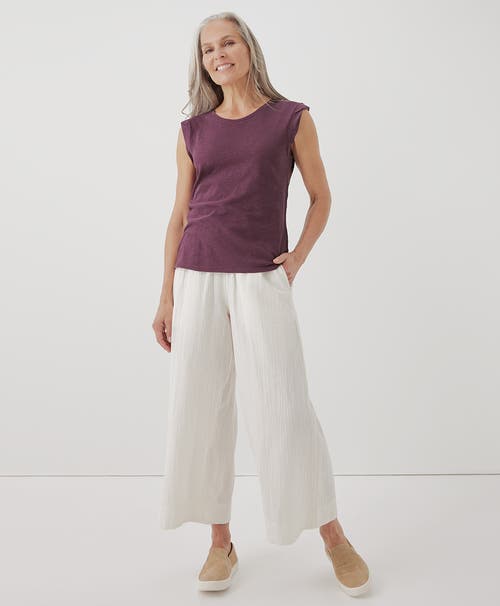 Pact Organic Featherweight Slub Muscle Tee In Maroon