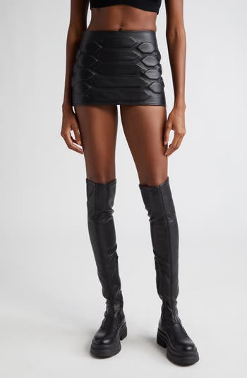 Leather clearance skirt embossed