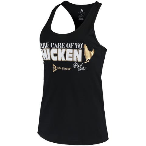 Women's Junk Food Black New Orleans Saints Rib Ranger Muscle Tank Top