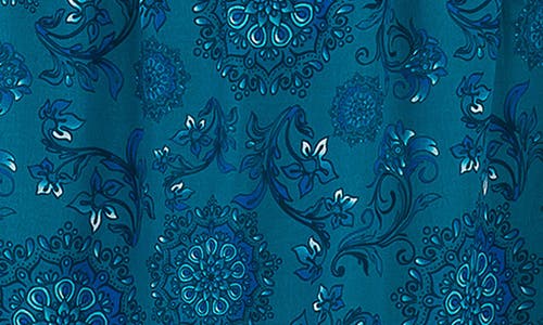 Standards & Practices Maxine Floral Print Maxi Dress In Teal
